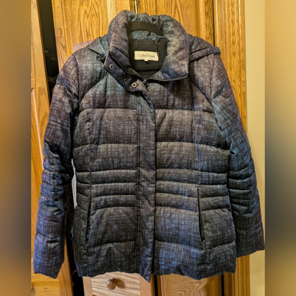 Calvin Klein Black And Blue Puffer Jacket